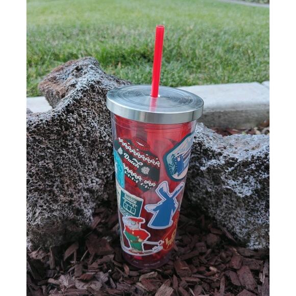 LIMITED EDITION Dutch Bros 2024 Christmas Tumbler Red Plastic Cold Drink Cup 24z - Picture 5 of 9